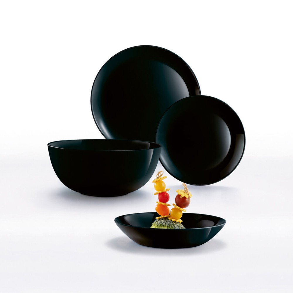 Bowl Luminarc Diwali Noir Black Glass Tempered glass 14,5 cm (24 Units)