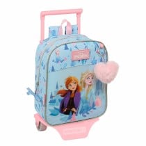 School Rucksack with Wheels Frozen Ice magic Blue 22 x 27 x 10 cm