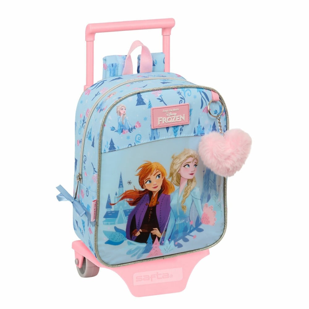 School Rucksack with Wheels Frozen Ice magic Blue 22 x 27 x 10 cm