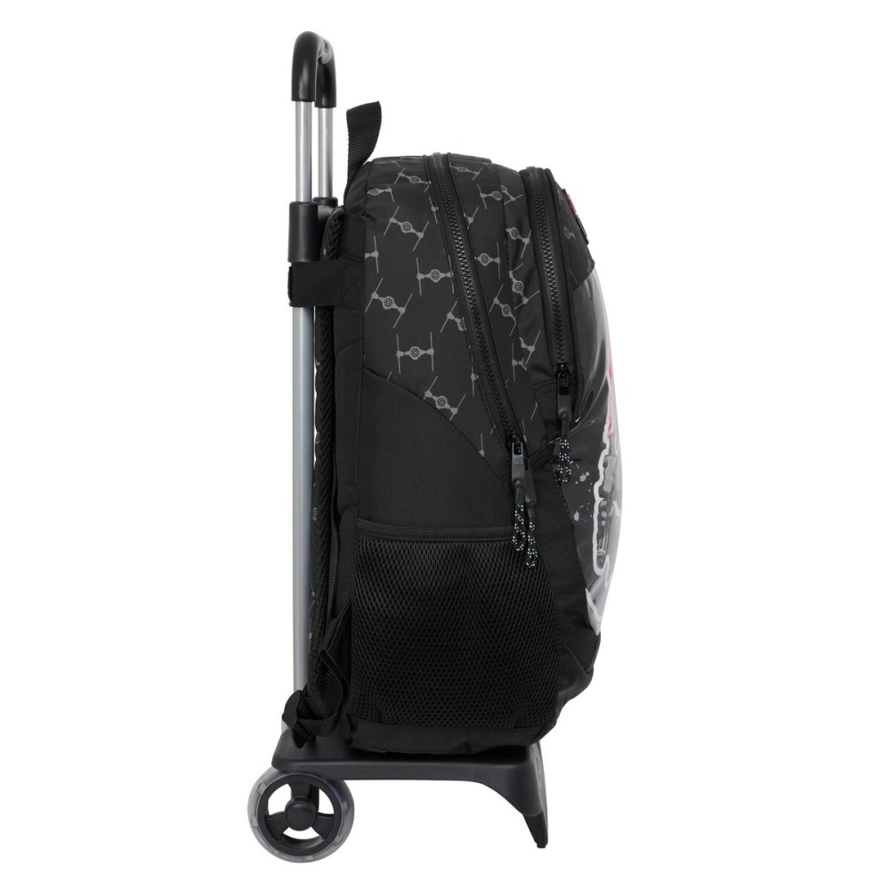 School Rucksack with Wheels Star Wars The fighter Black 32 x 44 x 16 cm