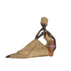 Deko-Figur Romimex Bunt Harz Afrikanerin Vase 26 x 20 x 12 cm