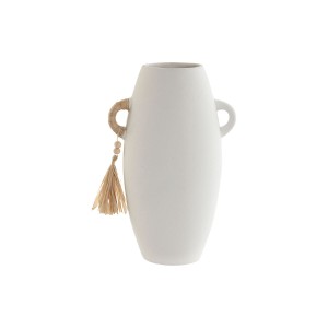 Vase Home ESPRIT White Natural Stoneware 17 x 13 x 26 cm