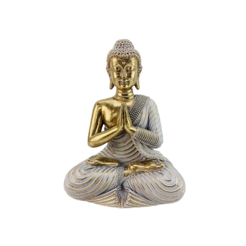 Deko-Figur Romimex Gold Harz Buddha 18 x 25 x 14 cm