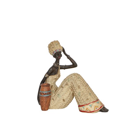 Deko-Figur Romimex Bunt Harz Afrikanerin Vase 20 x 20 x 11 cm