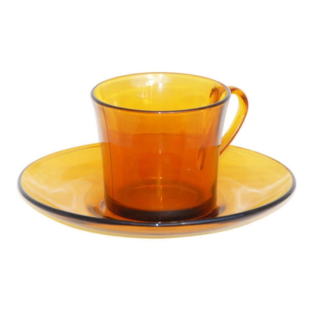 Tasse avec sous-tasse Duralex 9006DS12A0111 Ambre 180 ml (6 Pièces) (6 Unités)