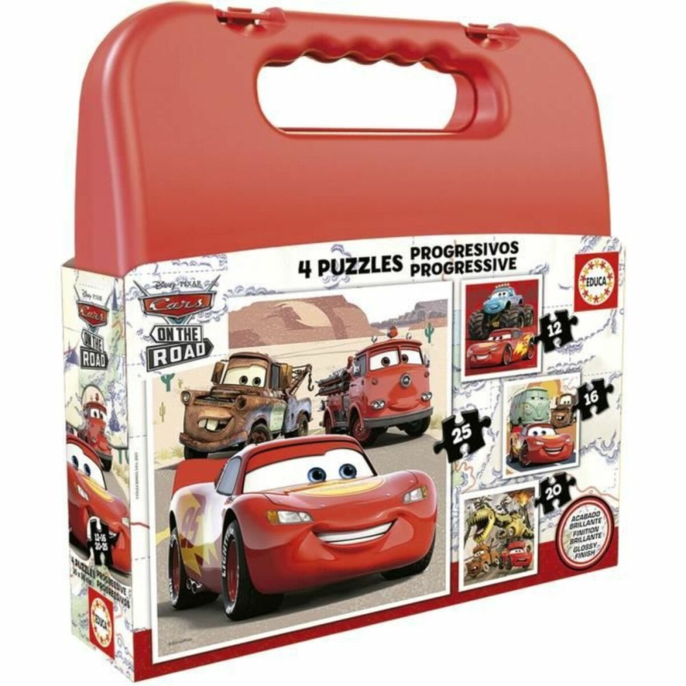 4-Puzzle Set Cars On the Road 73 Pieces