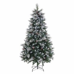 Weihnachtsbaum Weiß Rot grün PVC Metall Polyäthylen Verschneit 210 cm