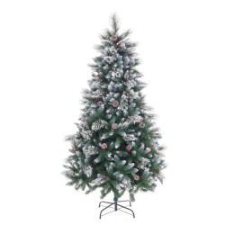 Weihnachtsbaum Weiß Rot grün PVC Metall Polyäthylen Verschneit 210 cm