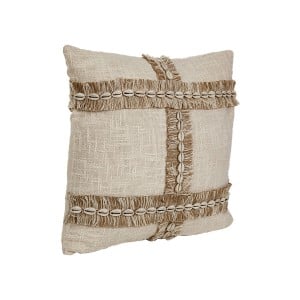 Coussin Romimex Beige Coton Coquillages 45 x 8 x 45 cm