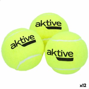 Tennis Balls Aktive 3 Pieces Yellow 12 Units