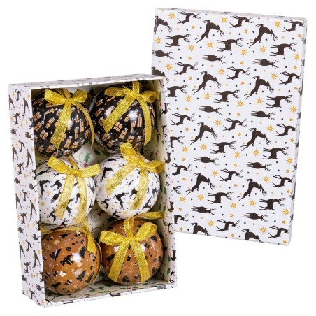 Boules de Noël Multicouleur Papier Polyfoam Renne 7,5 x 7,5 x 7,5 cm (6 Unités)