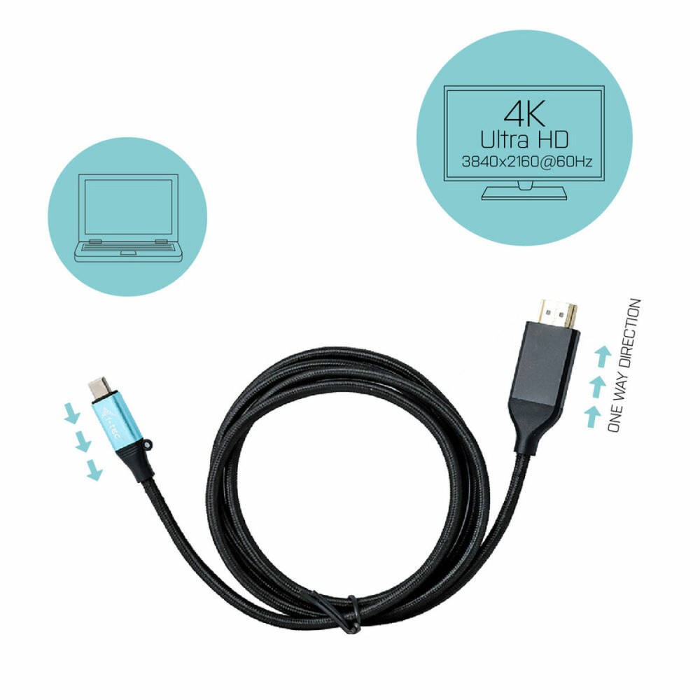 USB-C zu HDMI-Kabel i-Tec C31CBLHDMI60HZ2M Schwarz 2 m 4K Ultra HD