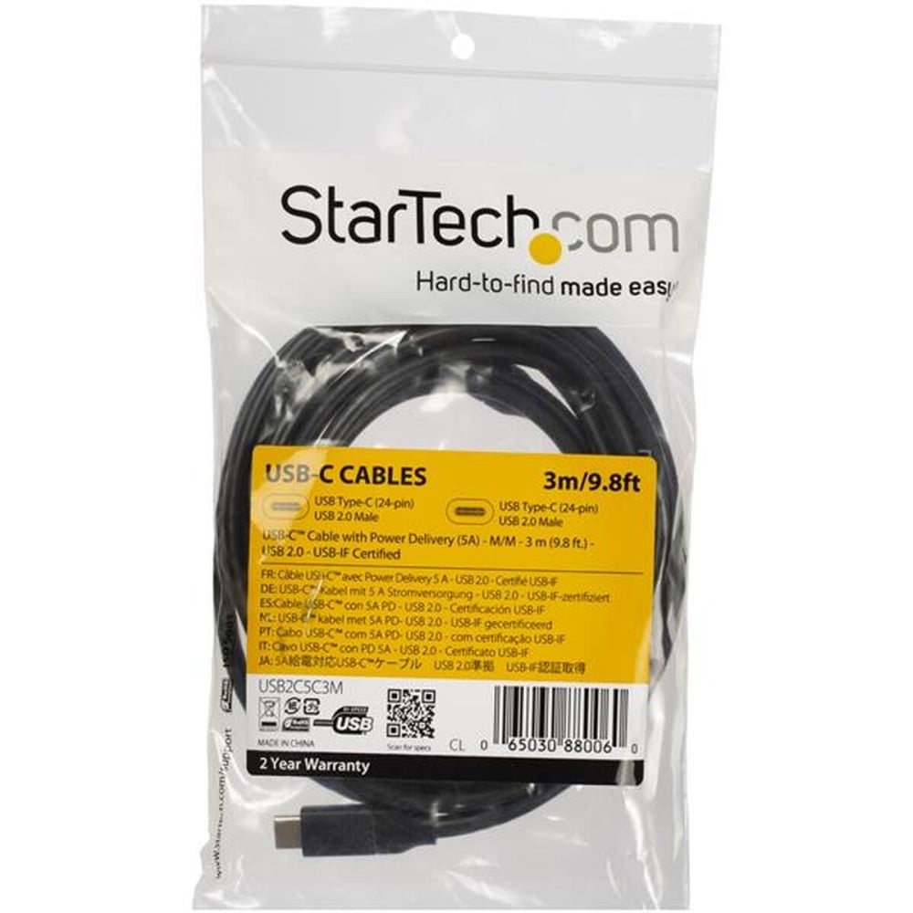 Câble USB-C Startech USB2C5C3M Noir 3 m