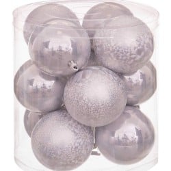 Boules de Noël Argenté Plastique 8 x 8 x 8 cm (12 Unités)