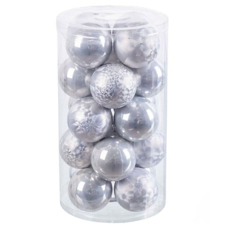 Christmas Baubles Silver Plastic 6 x 6 x 6 cm (20 Units)