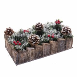 Weihnachtliche Kerzenhalter Weiß Rot grün natürlich Holz Kristall Kunststoff 30 x 15 cm