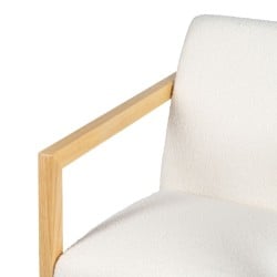 Rocking Chair White Natural Rubber wood Fabric 60 x 83 x 72 cm