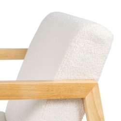 Rocking Chair White Natural Rubber wood Fabric 60 x 83 x 72 cm