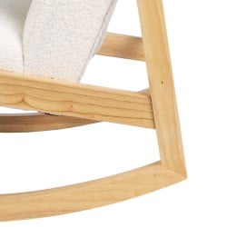 Rocking Chair White Natural Rubber wood Fabric 60 x 83 x 72 cm