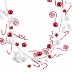 Christmas garland White Red Plastic Foam 125 cm