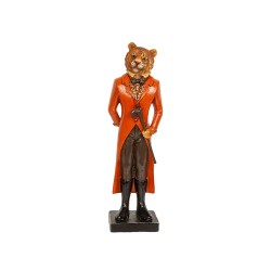 Deko-Figur Romimex Rot Harz Tiger Anzug 9 x 31 x 8 cm