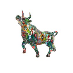 Figurine Décorative Romimex Multicouleur Résine Taureau 30 x 31 x 12 cm