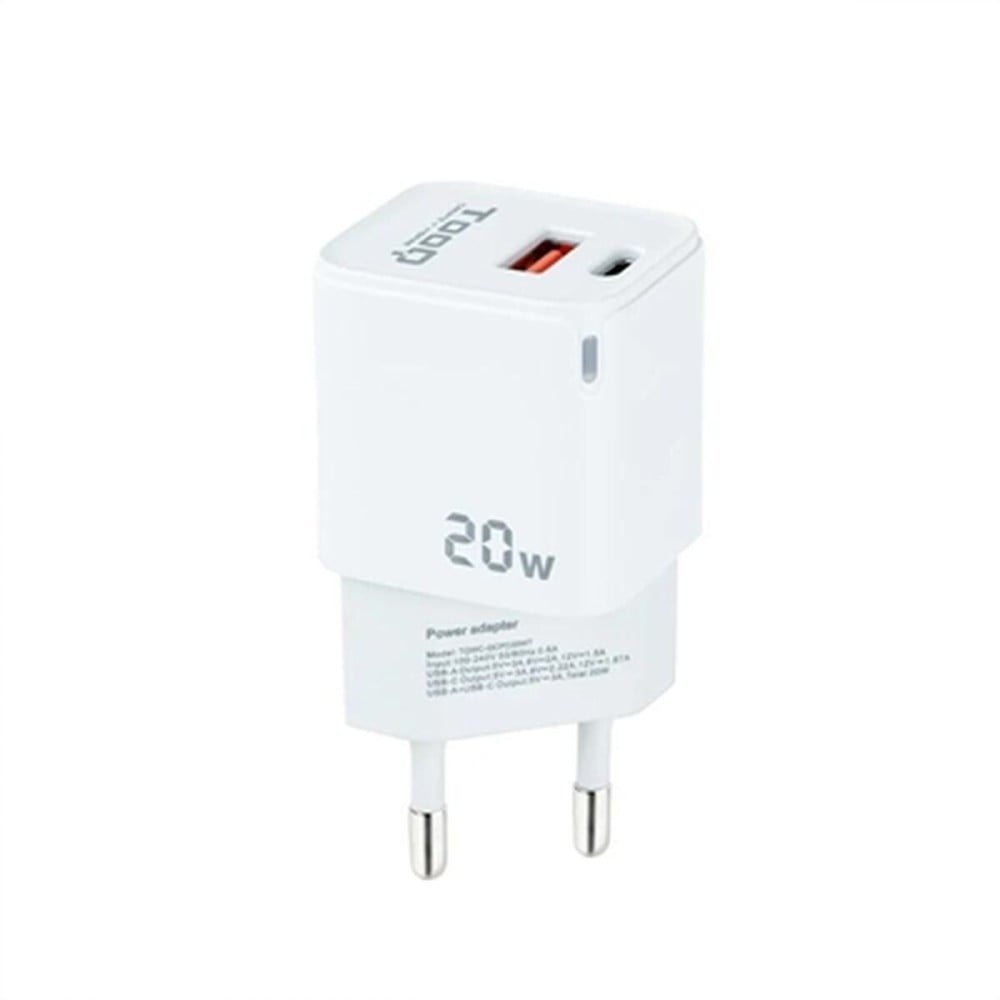 Wall Charger TooQ TQWC-QCPD20WT USB-C USB-A