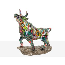 Decorative Figure Romimex Multicolour Resin Bull 30 x 31 x 12 cm