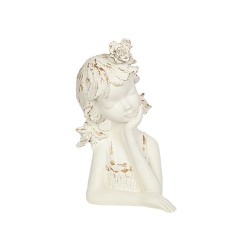 Bust Romimex White Resin Girl 17 x 29 x 16 cm