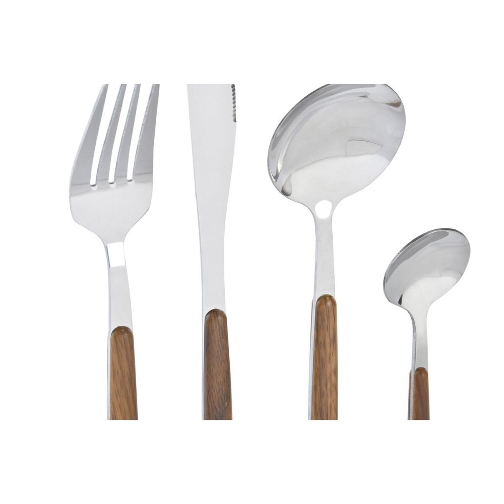 Couverts DKD Home Decor Argenté Naturel Acier inoxydable (3 x 2 x 21 cm)
