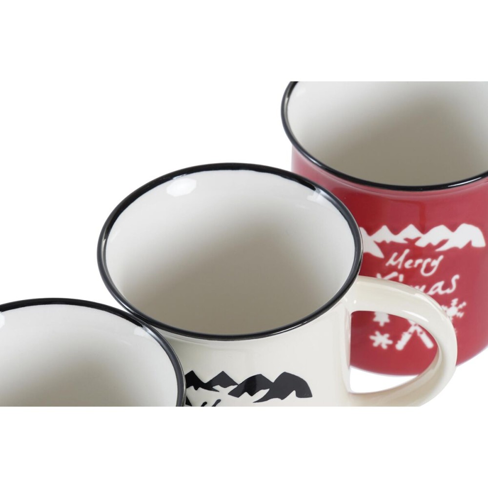 Tasse mug DKD Home Decor Porcelaine Grès (330 ml) (3 Unités)