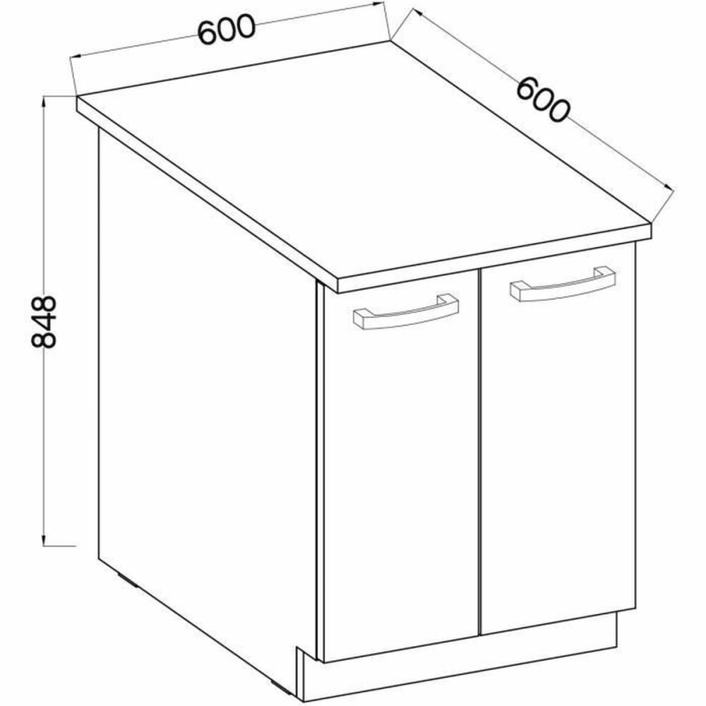 Meuble d'Appoint 60 x 51,6 x 85 cm Gris