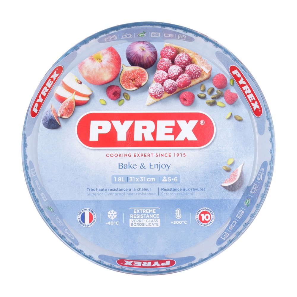 Cake Mould Pyrex Classic Vidrio Transparent Glass Flat Circular 31 x 31 x 4 cm 6 Units