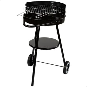 Holzkohlegrill mit Rädern Aktive Aluminium Emailliertes Metall Textilene 42 x 76,5 x 42 cm Schwarz