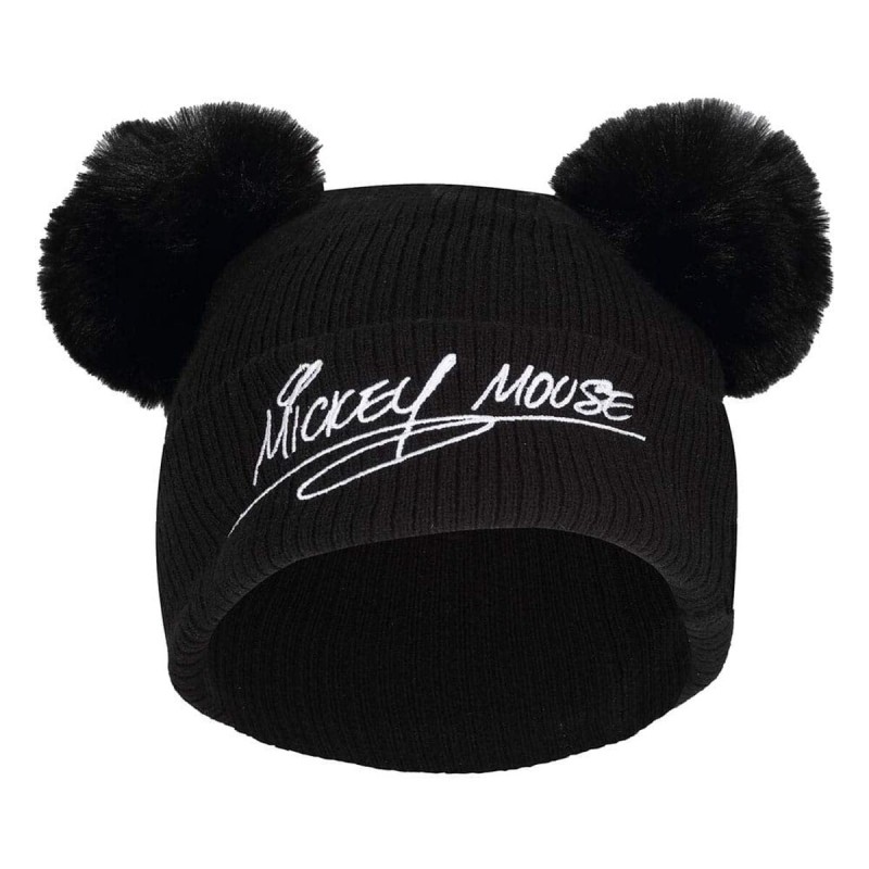 Chapeau Mickey Mouse Double Pom Noir