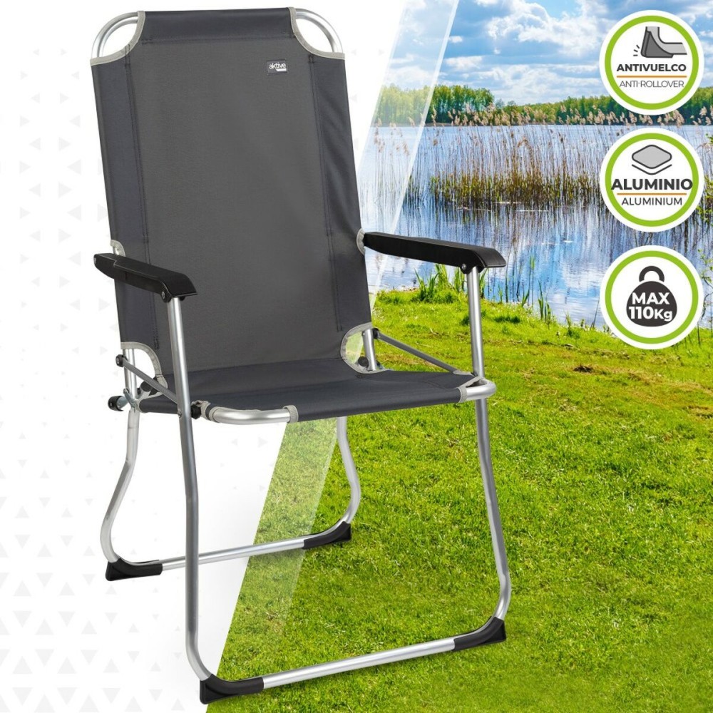 Camping Klappstuhl Aktive Dunkelgrau 45 x 91 x 47 cm (6 Stück)