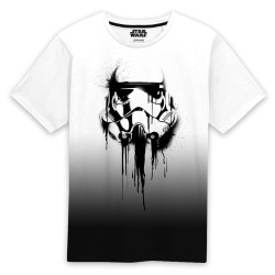 T shirt à manches courtes Star Wars Stormrooper Ink Blanc Noir Unisexe