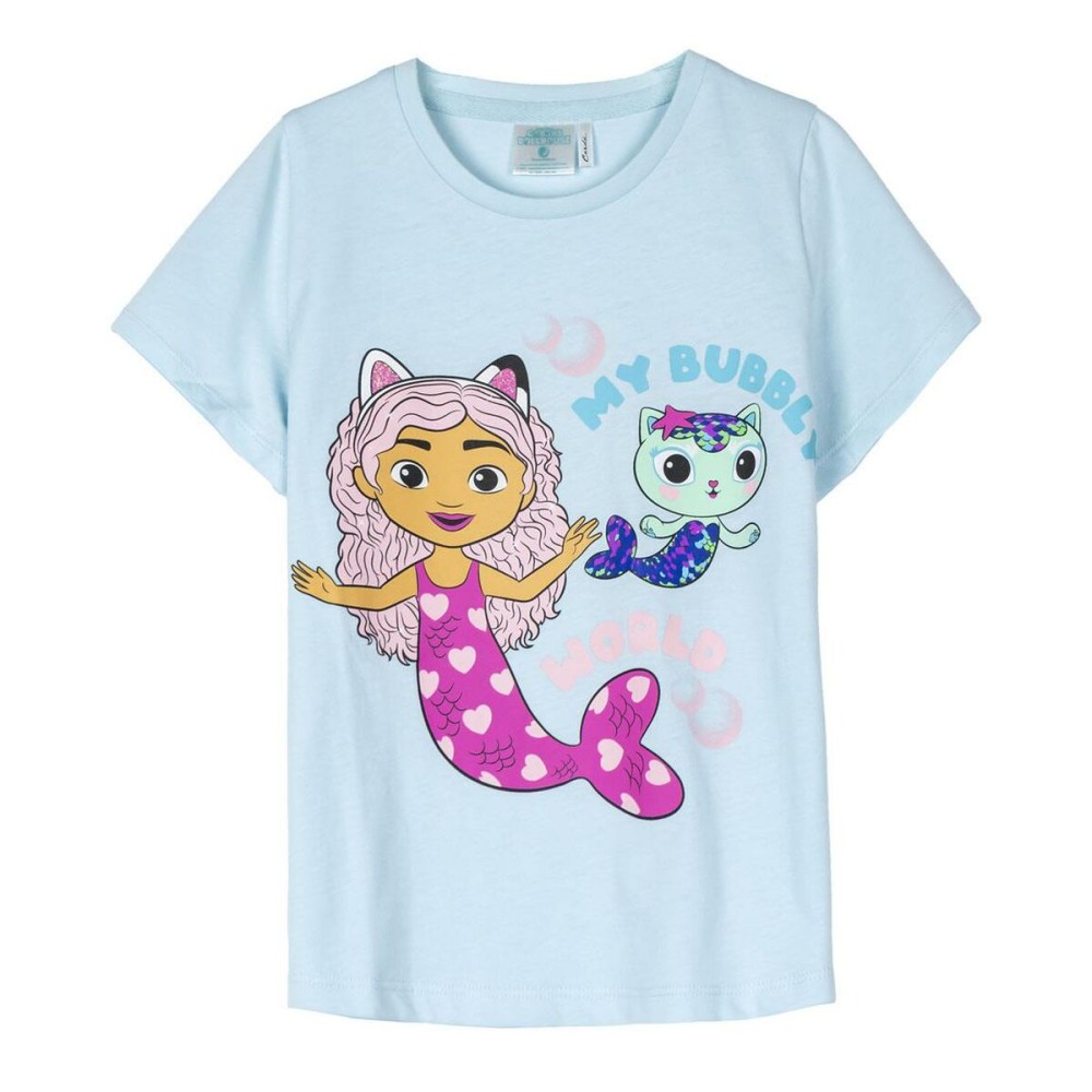 Child's Short Sleeve T-Shirt Gabby's Dollhouse Turquoise