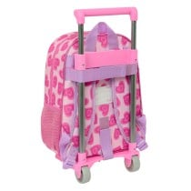 School Rucksack with Wheels Barbie Love Pink 26 x 34 x 11 cm