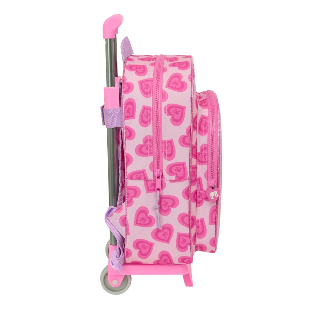 School Rucksack with Wheels Barbie Love Pink 26 x 34 x 11 cm