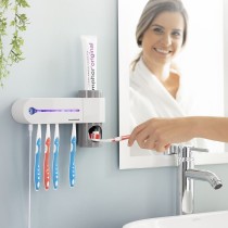 Stérilisateur Brosse à Dents UV avec Support et Distributeur de Dentifrice Smiluv InnovaGoods