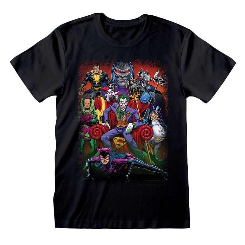 T shirt à manches courtes DC Comics Villains Noir Unisexe