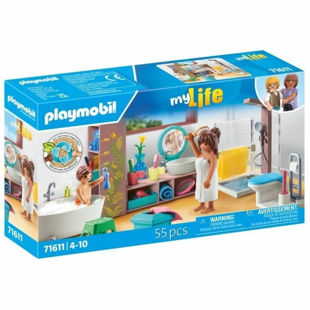 Playset Playmobil 71611 - Bathroom bathtub 55 Pieces