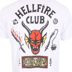 Kurzarm-T-Shirt Stranger Things Helfire Club Weiß Unisex