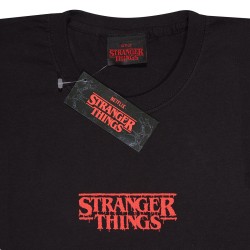 T shirt à manches courtes Stranger Things Demogorgon Upside Down Noir Unisexe