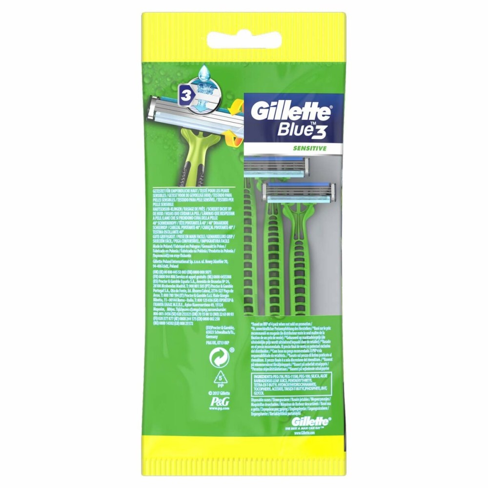 Shaving Razors Gillette Blue Sensitive 5 Units