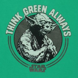 Short Sleeve T-Shirt Star Wars Yoda Think Green Green Unisex