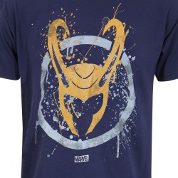 Kurzarm-T-Shirt Marvel Splatter Logo Blau Unisex