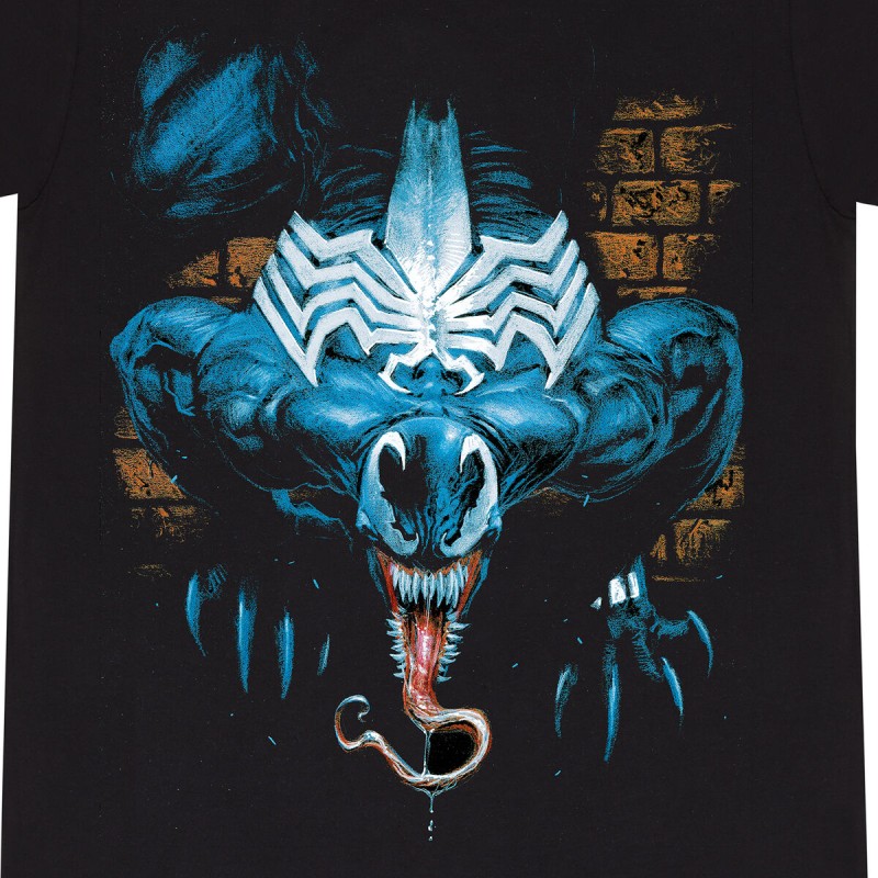 T shirt à manches courtes Marvel Wall Lurker Noir Unisexe