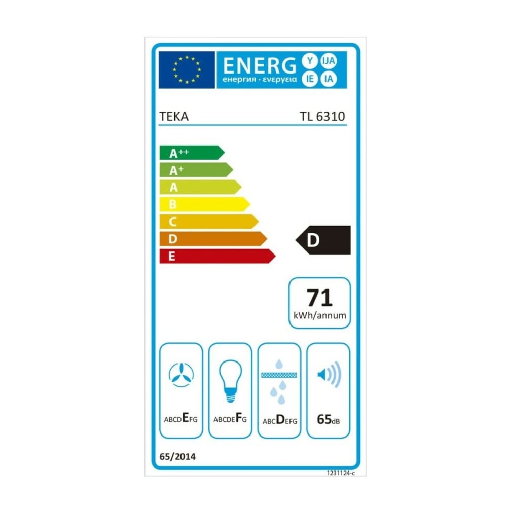 Hotte standard Teka TL6310W 60 cm 332 m3/h 65 dB 231W